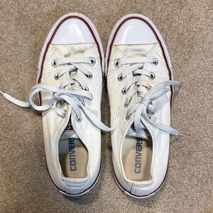 Converse Cream Sneakers with Red Accents